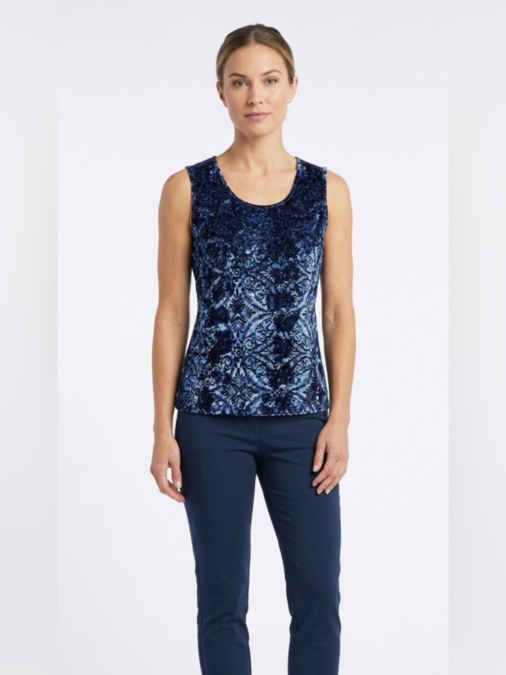 TanJay Blue Velvet Tank Top Size Petite Medium
